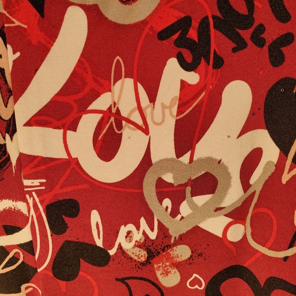 Material Girl Red Print Leggings Women’s Size XL - Picture 3 of 3